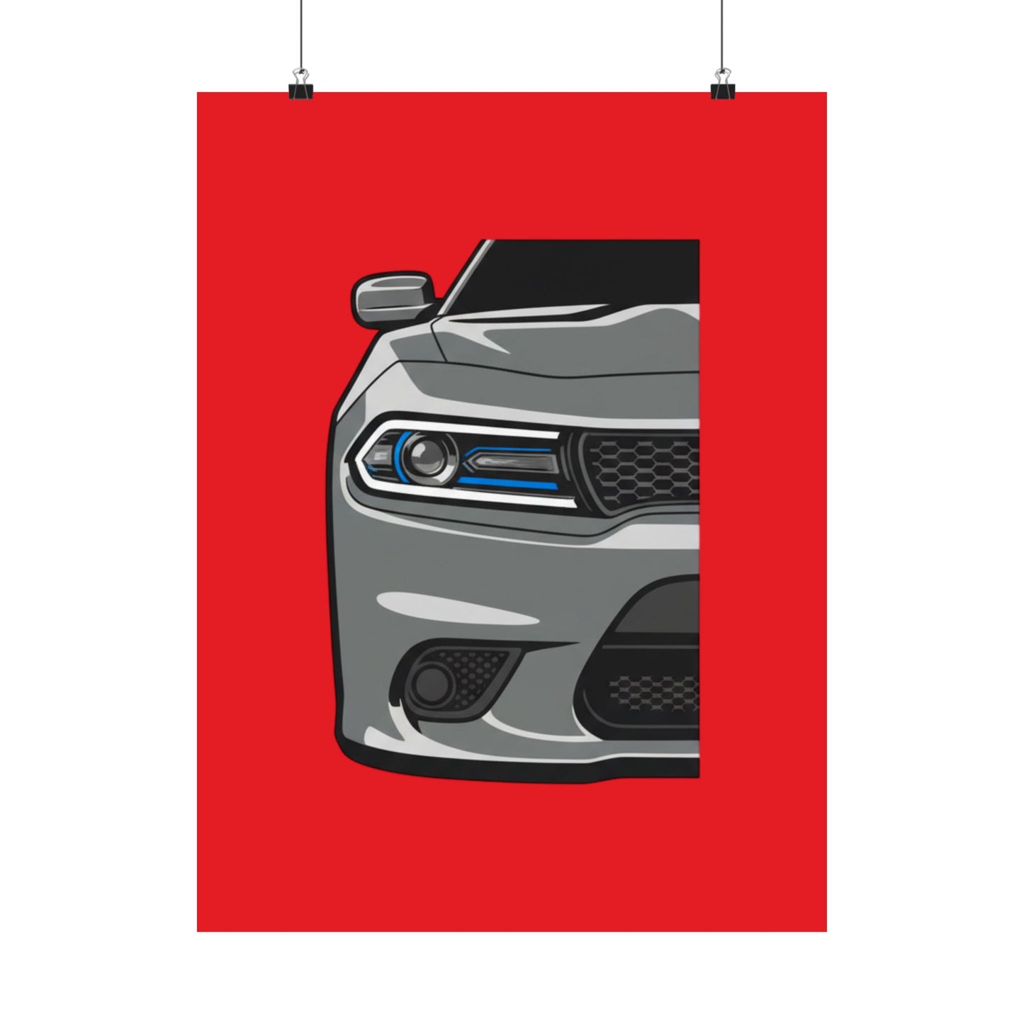 Muscle Car Front View Matte Poster — Automotive Wall Art for Garage & Man Cave