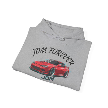 JDM Forever Hoodie — Red Sports Car Graphic Streetwear