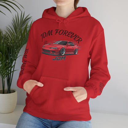JDM Forever Hoodie — Red Sports Car Graphic Streetwear
