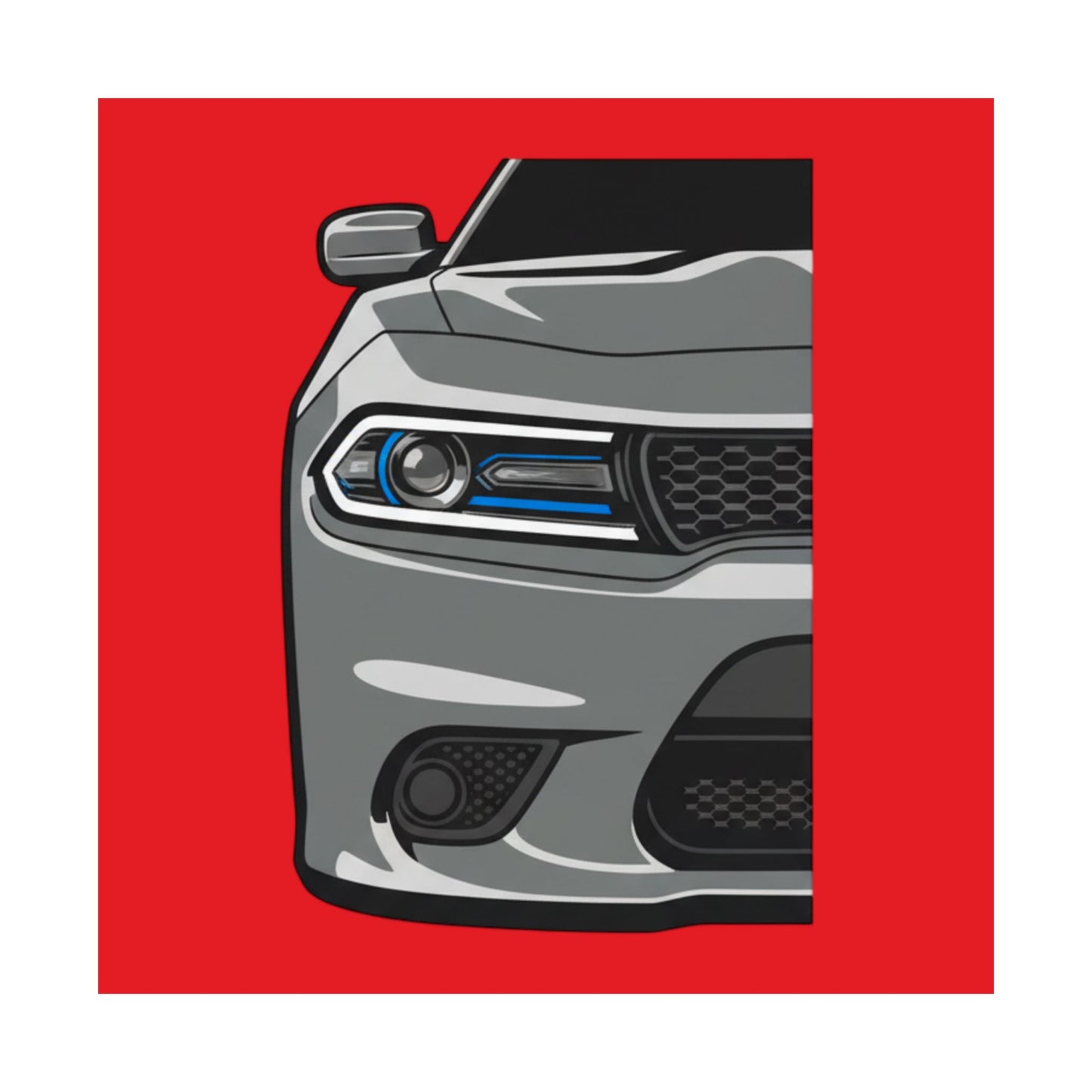 Muscle Car Front View Matte Poster — Automotive Wall Art for Garage & Man Cave