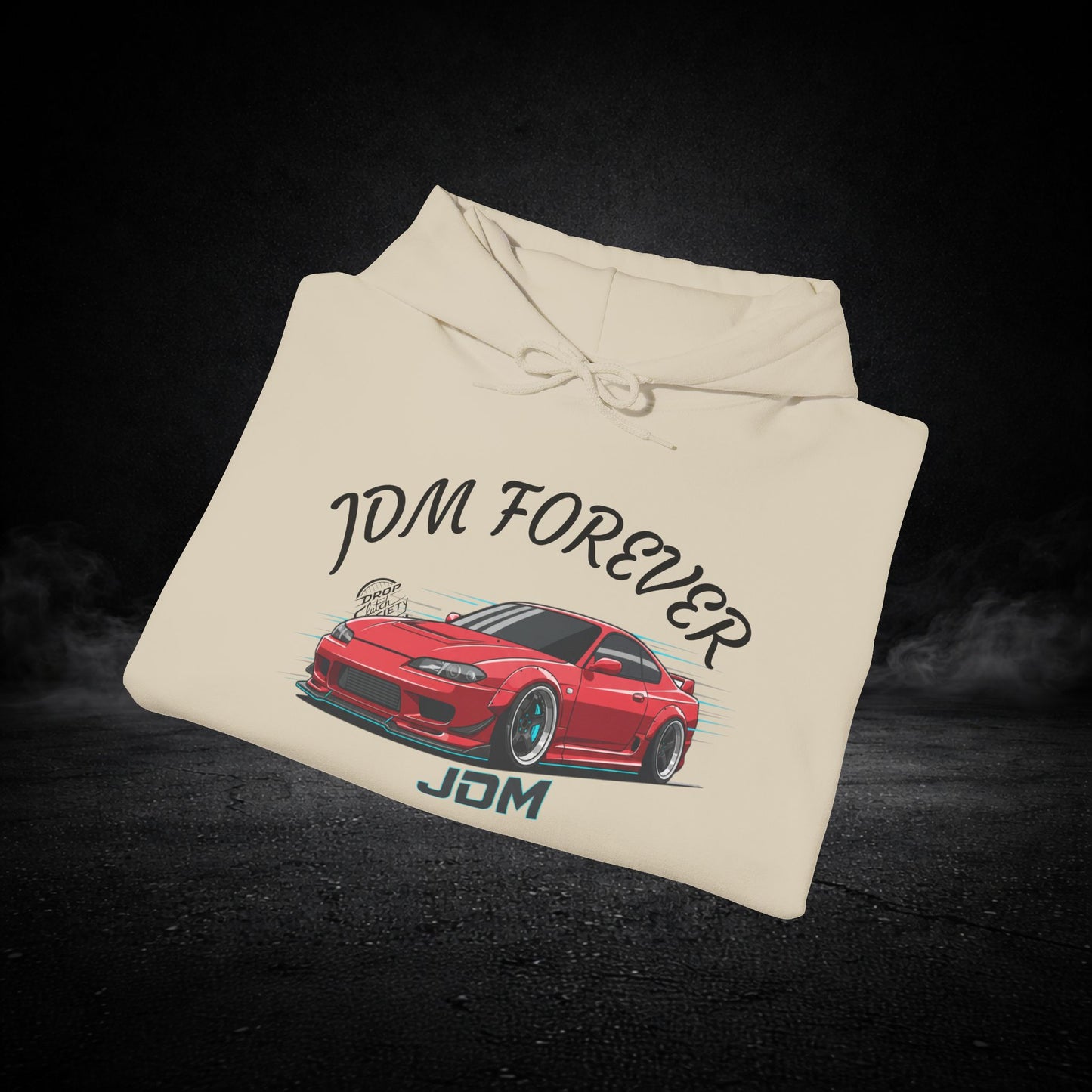 JDM Forever Hoodie — Red Sports Car Graphic Streetwear