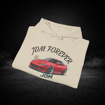 JDM Forever Hoodie — Red Sports Car Graphic Streetwear