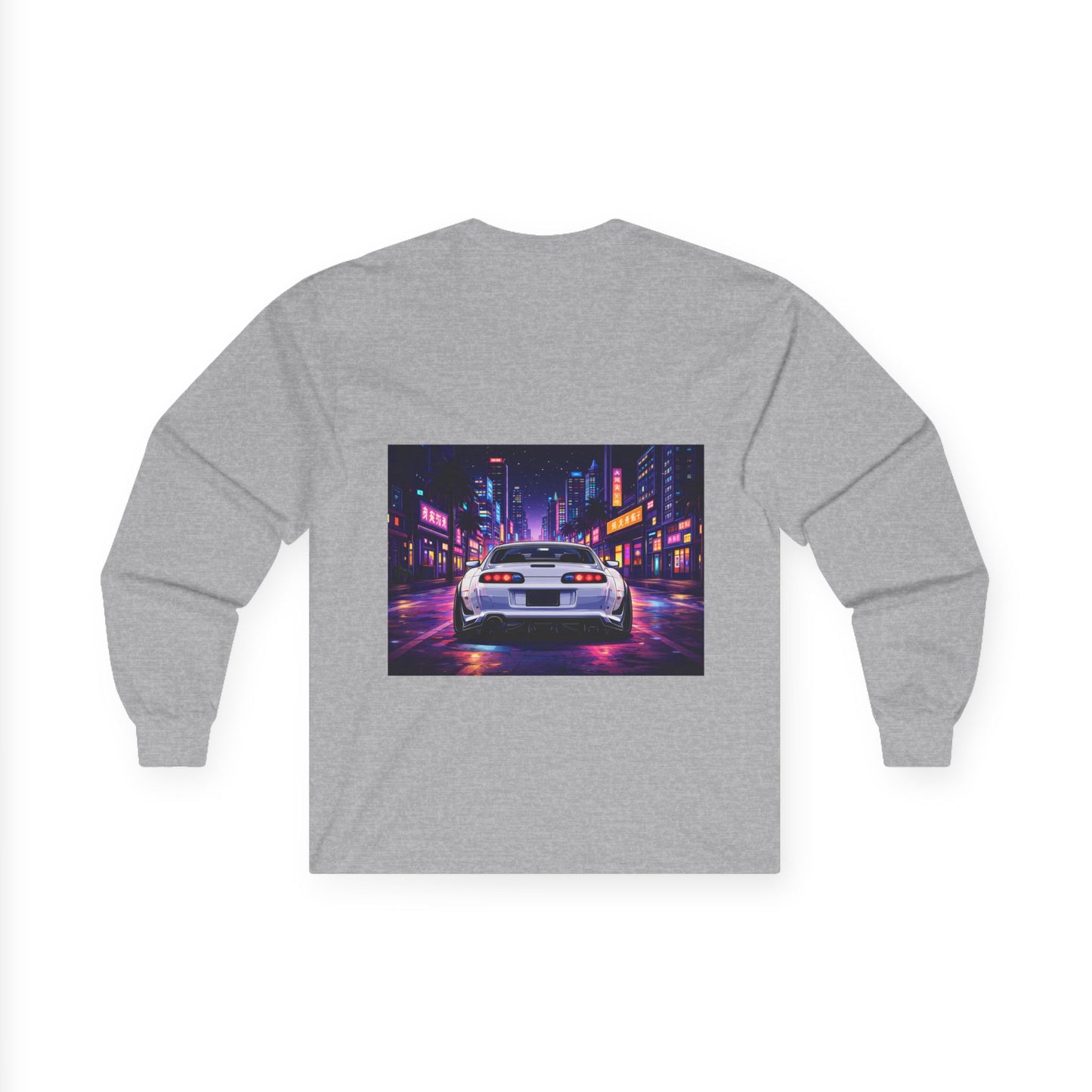 Retro Neon Skyline Car Long Sleeve Tee — "Cool, Cool Legendary" Streetwear
