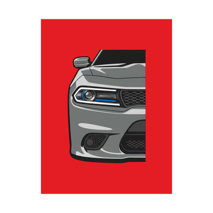 Muscle Car Front View Matte Poster — Automotive Wall Art for Garage & Man Cave