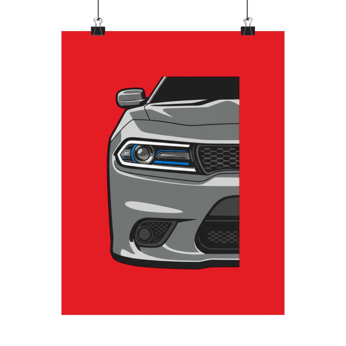 Muscle Car Front View Matte Poster — Automotive Wall Art for Garage & Man Cave