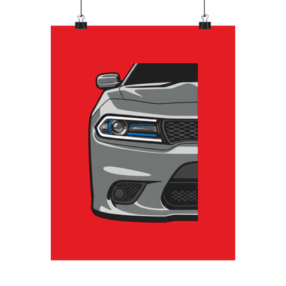 Muscle Car Front View Matte Poster — Automotive Wall Art for Garage & Man Cave