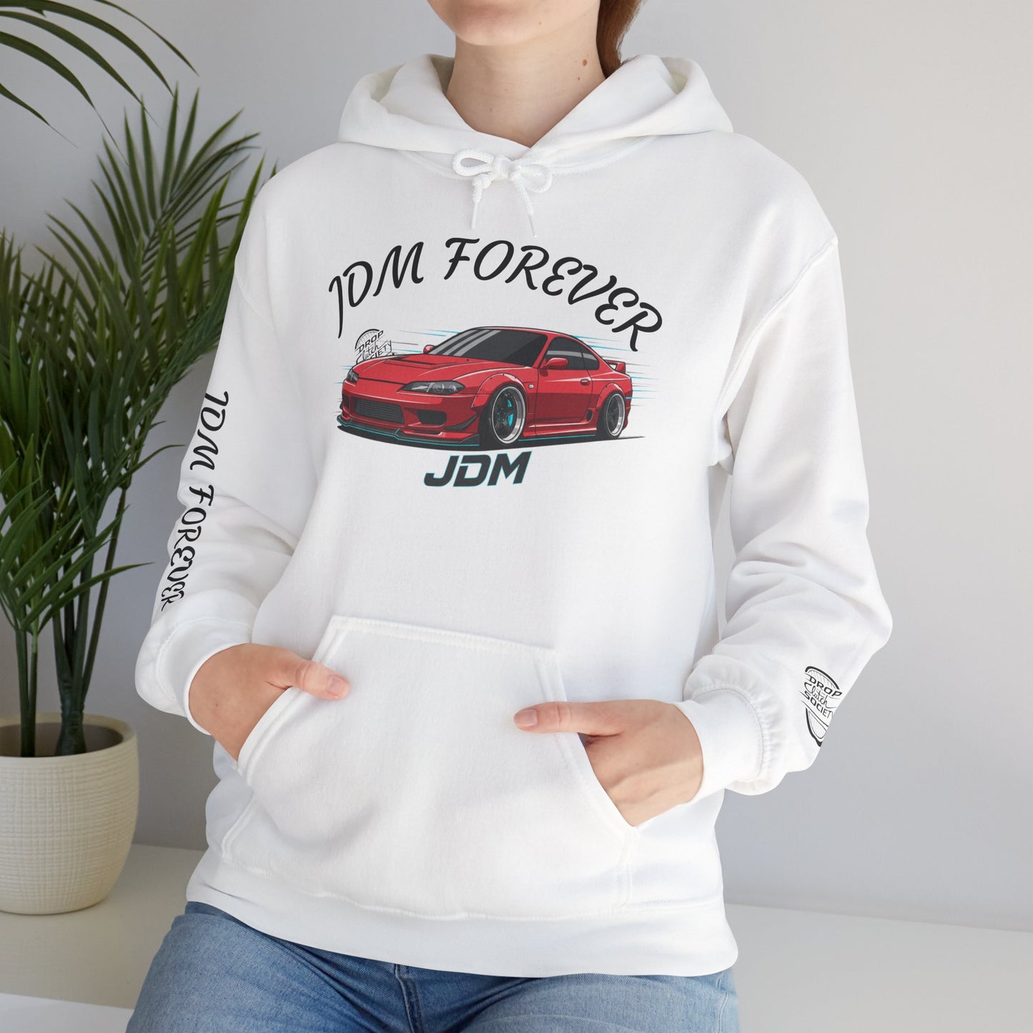 JDM Forever Hoodie — Red Sports Car Graphic Streetwear