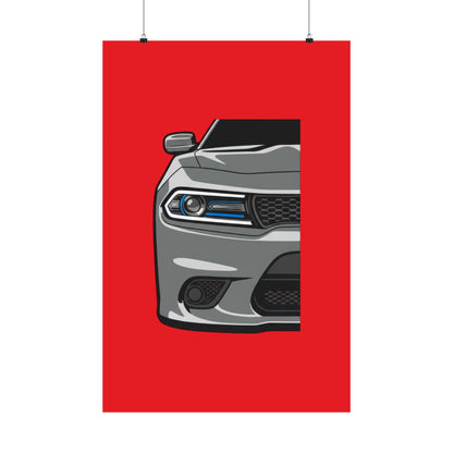 Muscle Car Front View Matte Poster — Automotive Wall Art for Garage & Man Cave