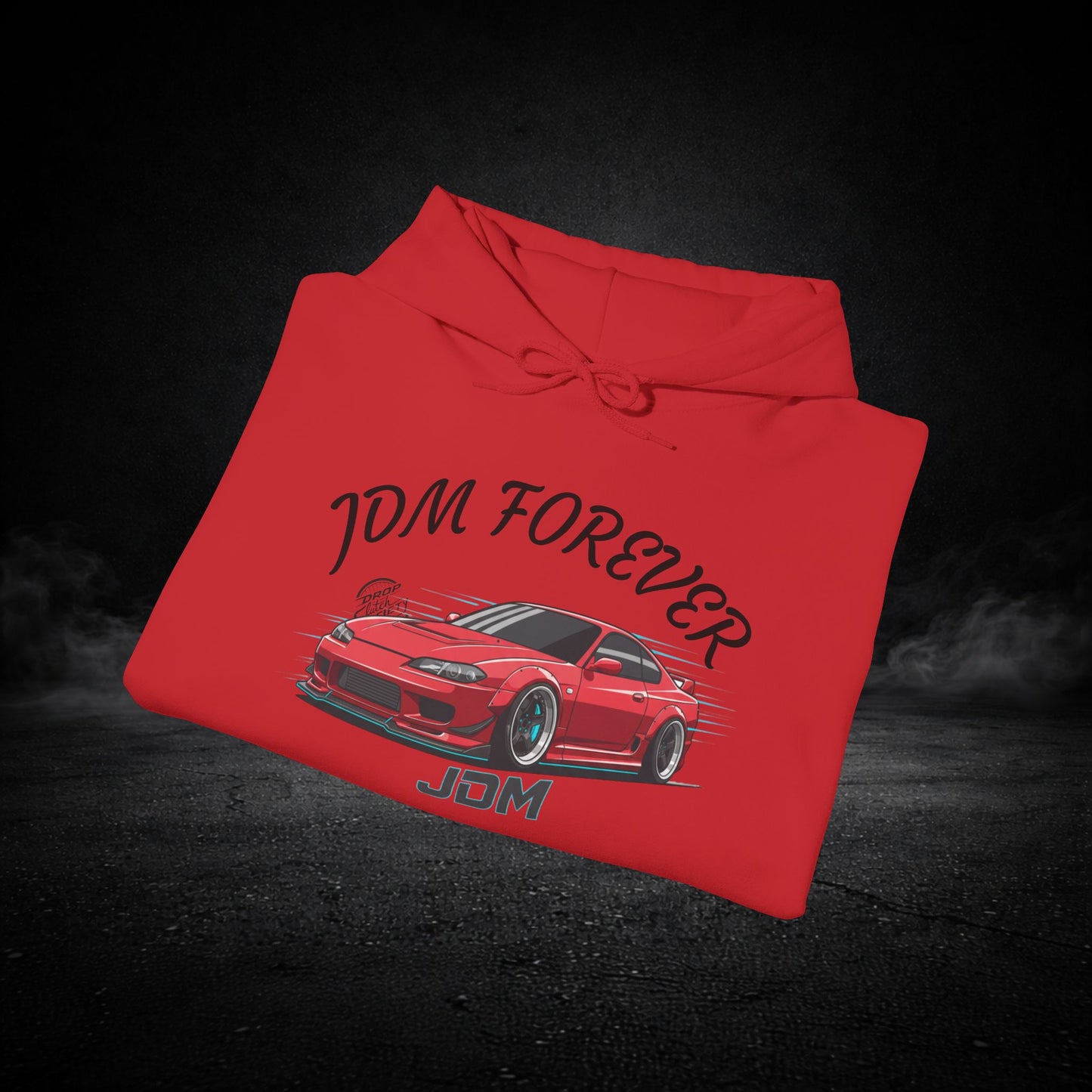 JDM Forever Hoodie — Red Sports Car Graphic Streetwear