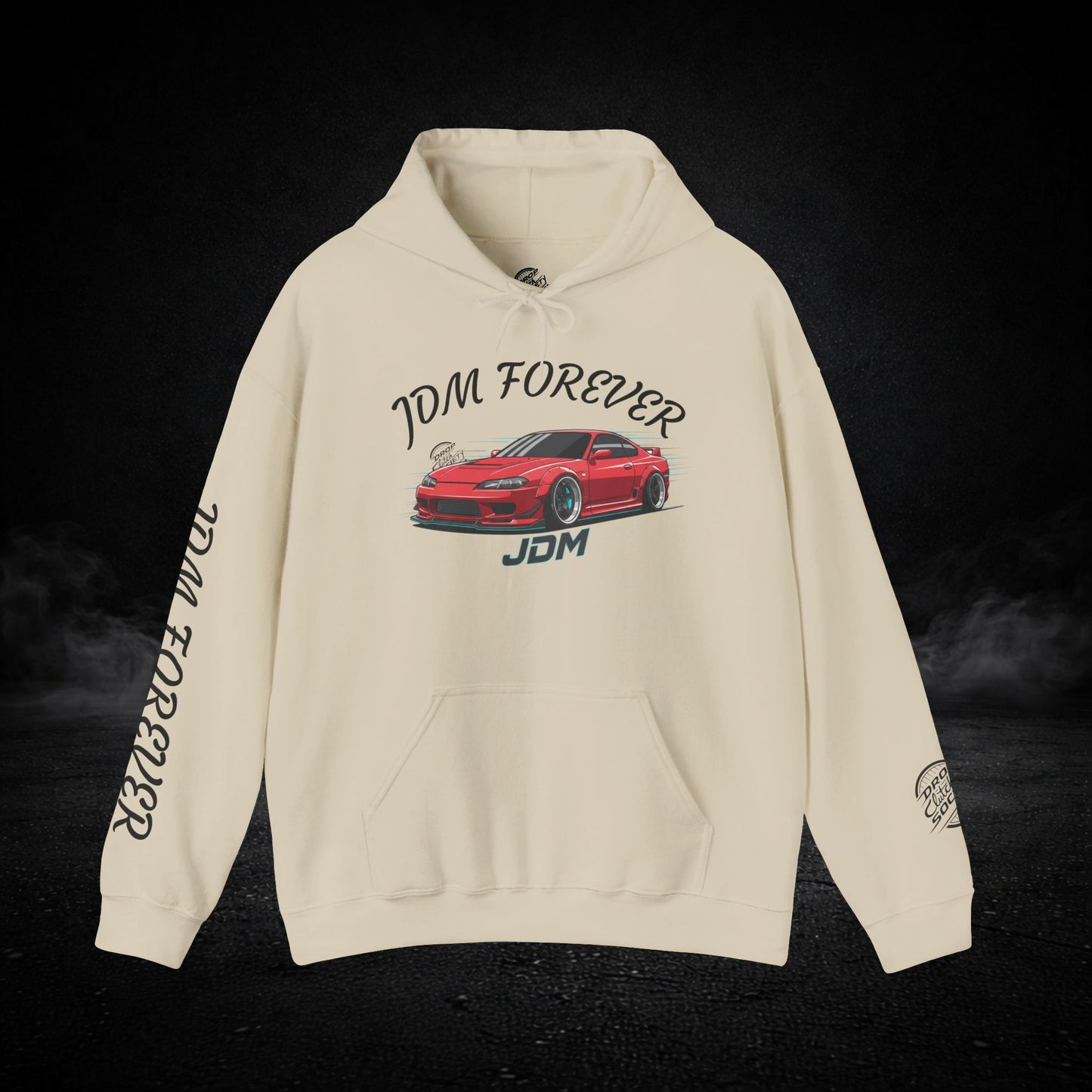 JDM Forever Hoodie — Red Sports Car Graphic Streetwear