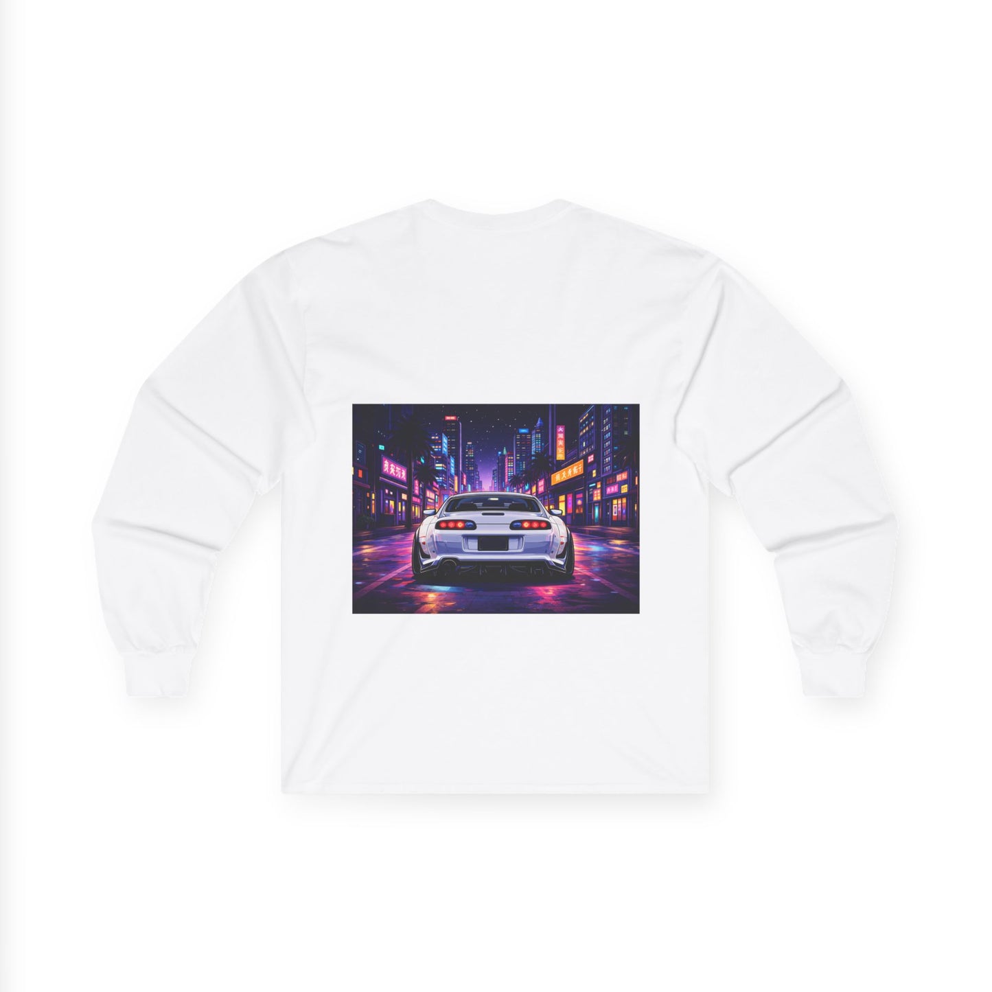 Retro Neon Skyline Car Long Sleeve Tee — "Cool, Cool Legendary" Streetwear