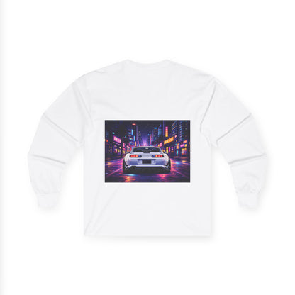 Retro Neon Skyline Car Long Sleeve Tee — "Cool, Cool Legendary" Streetwear
