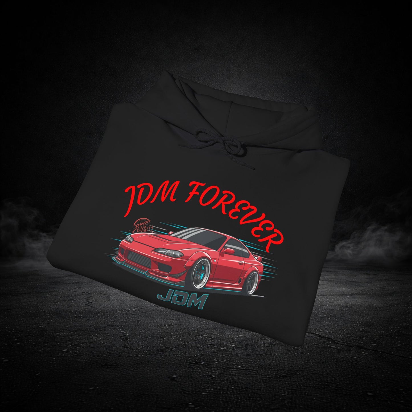 JDM Forever Hoodie — Red Sports Car Graphic Streetwear