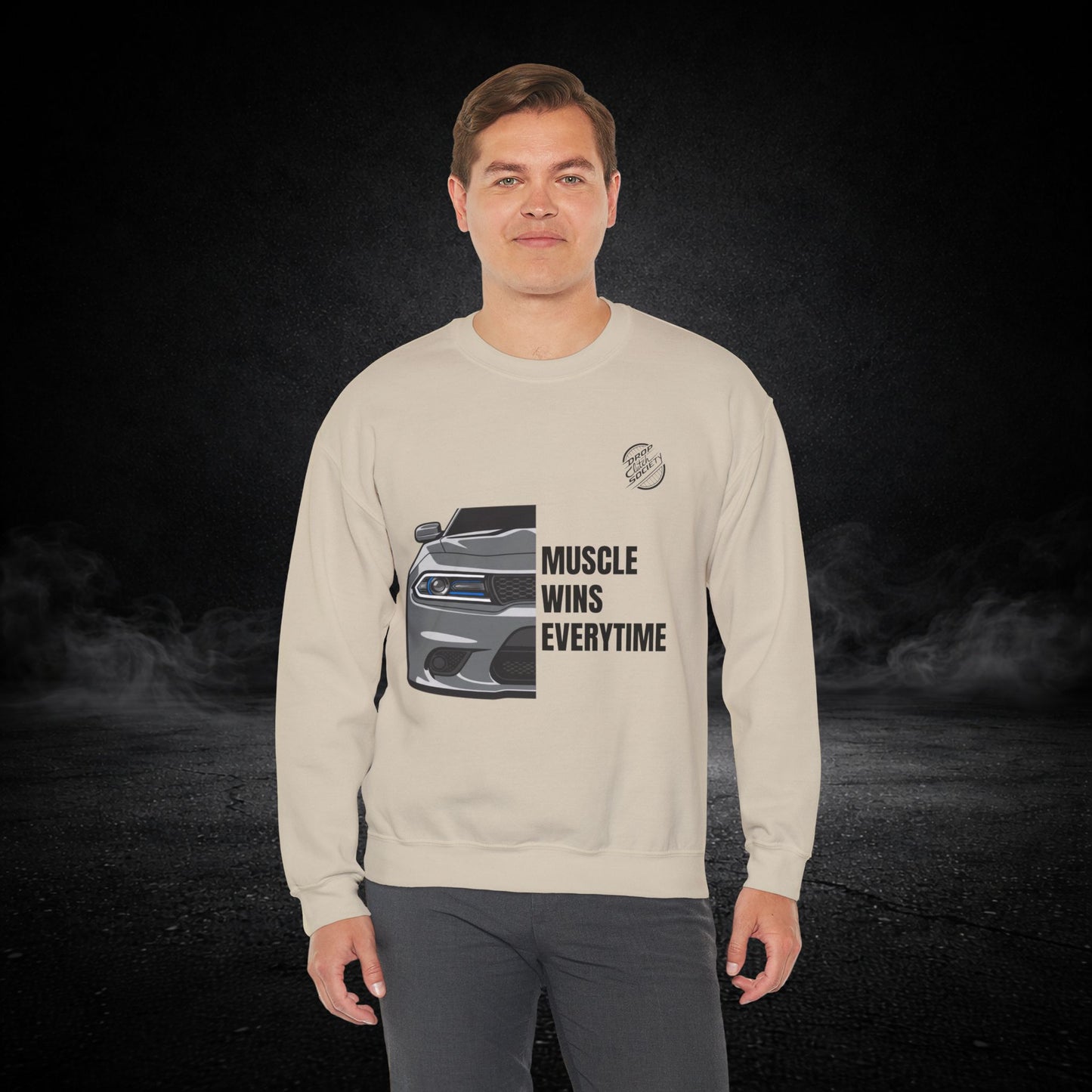 "Muscle Wins Everytime" Graphic Sweatshirt