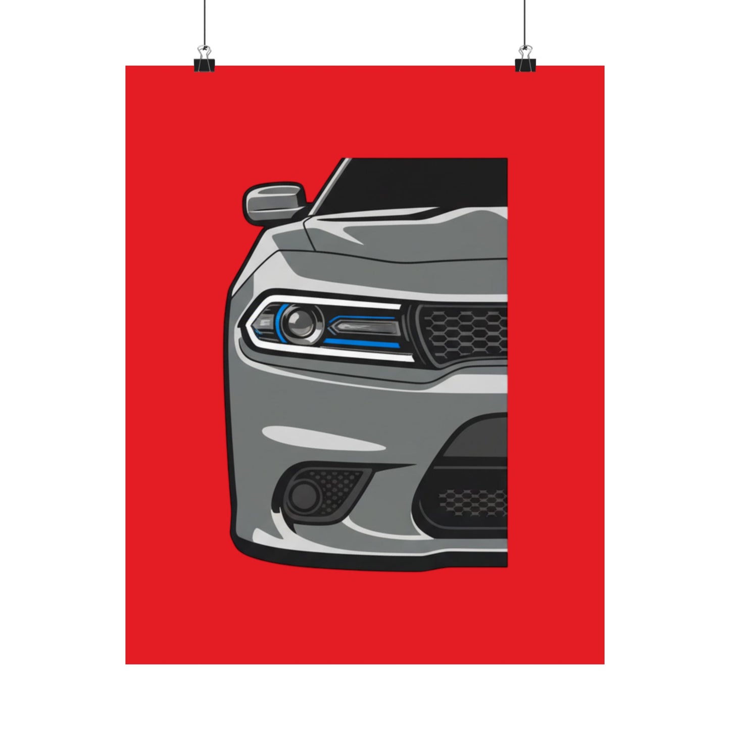 Muscle Car Front View Matte Poster — Automotive Wall Art for Garage & Man Cave