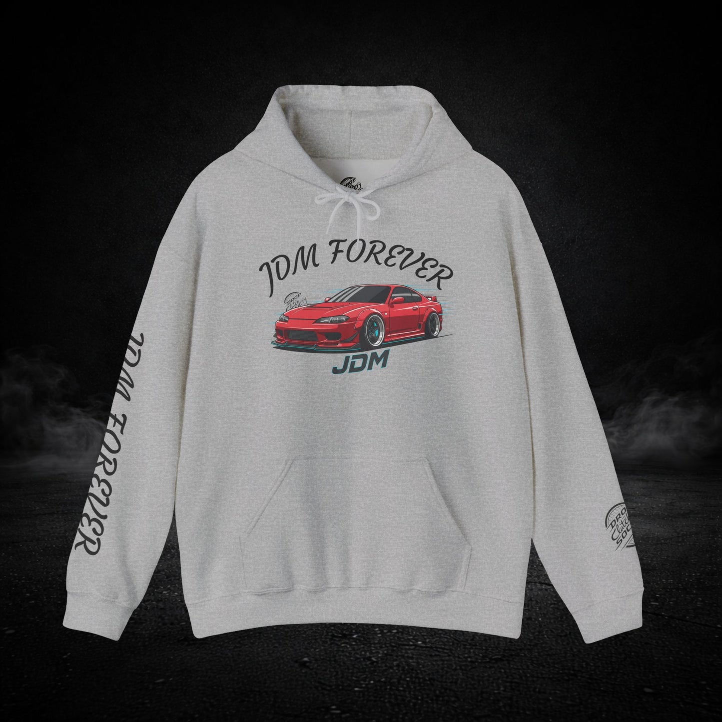 JDM Forever Hoodie — Red Sports Car Graphic Streetwear