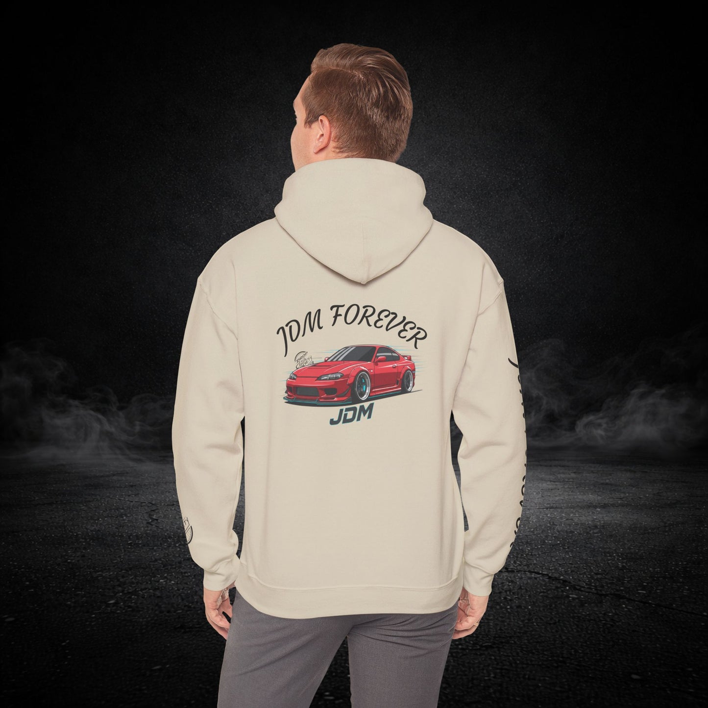 JDM Forever Hoodie — Red Sports Car Graphic Streetwear