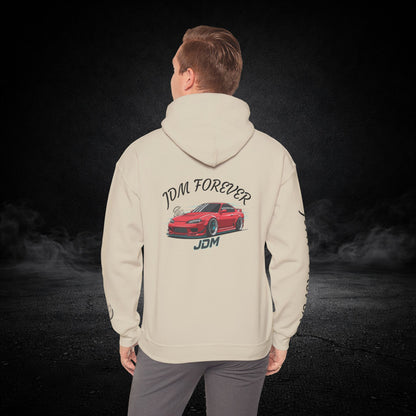 JDM Forever Hoodie — Red Sports Car Graphic Streetwear