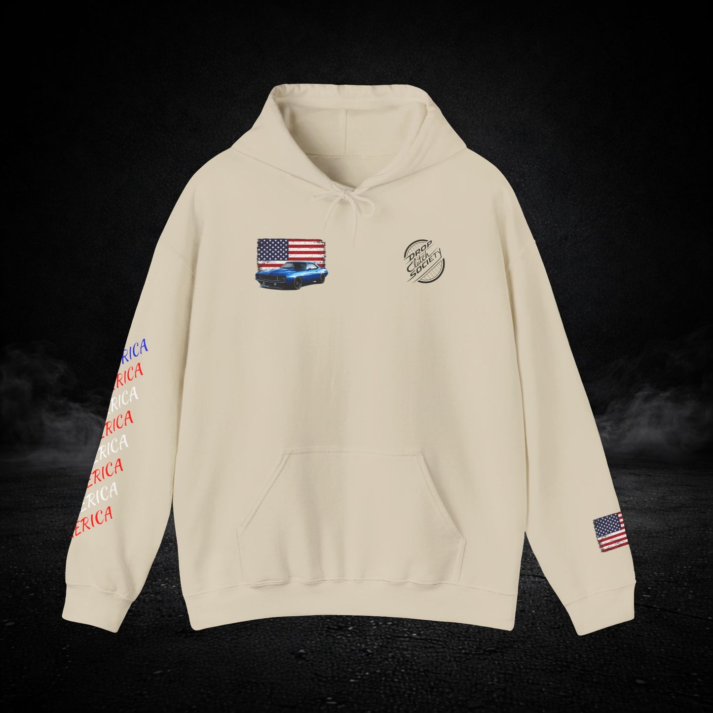 'Merica Muscle Car Graphic Hoodie