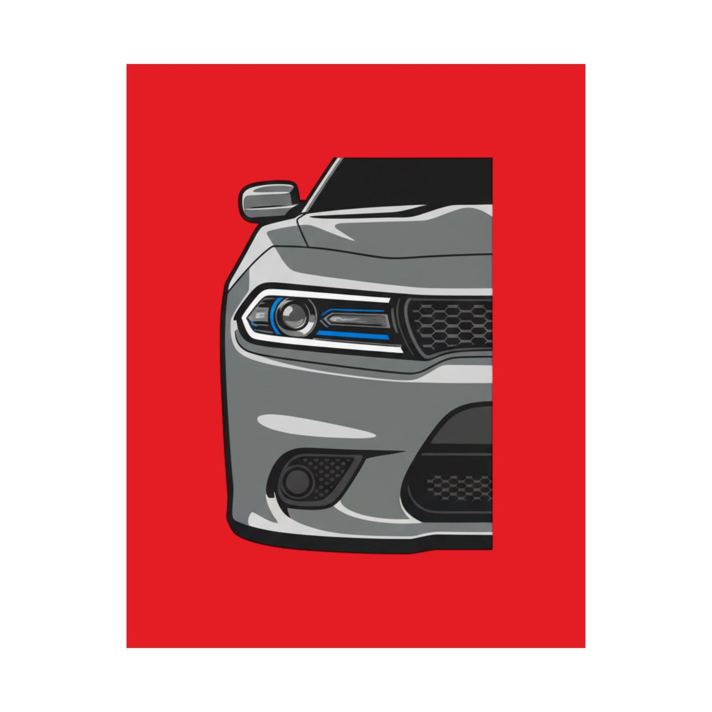 Muscle Car Front View Matte Poster — Automotive Wall Art for Garage & Man Cave