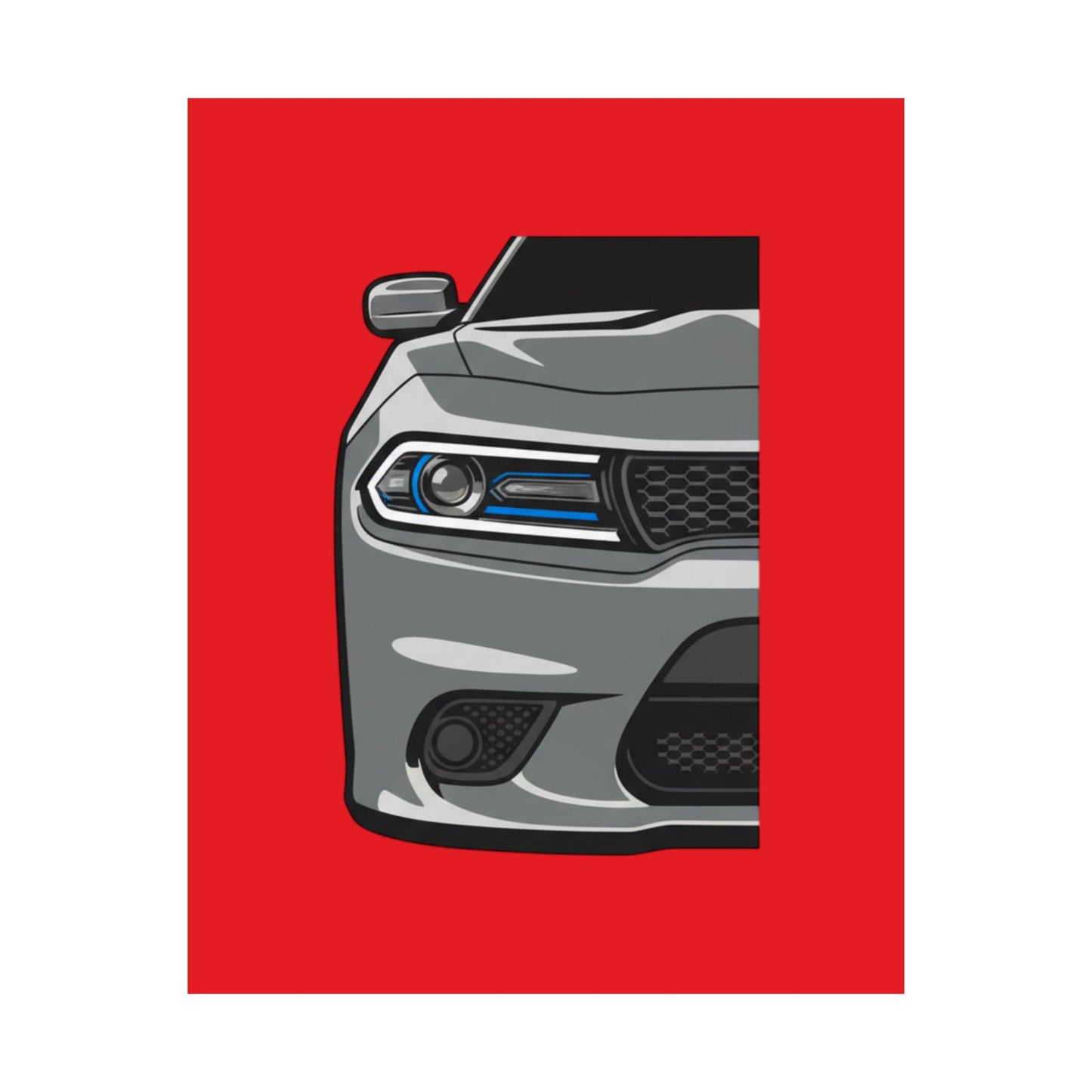 Muscle Car Front View Matte Poster — Automotive Wall Art for Garage & Man Cave