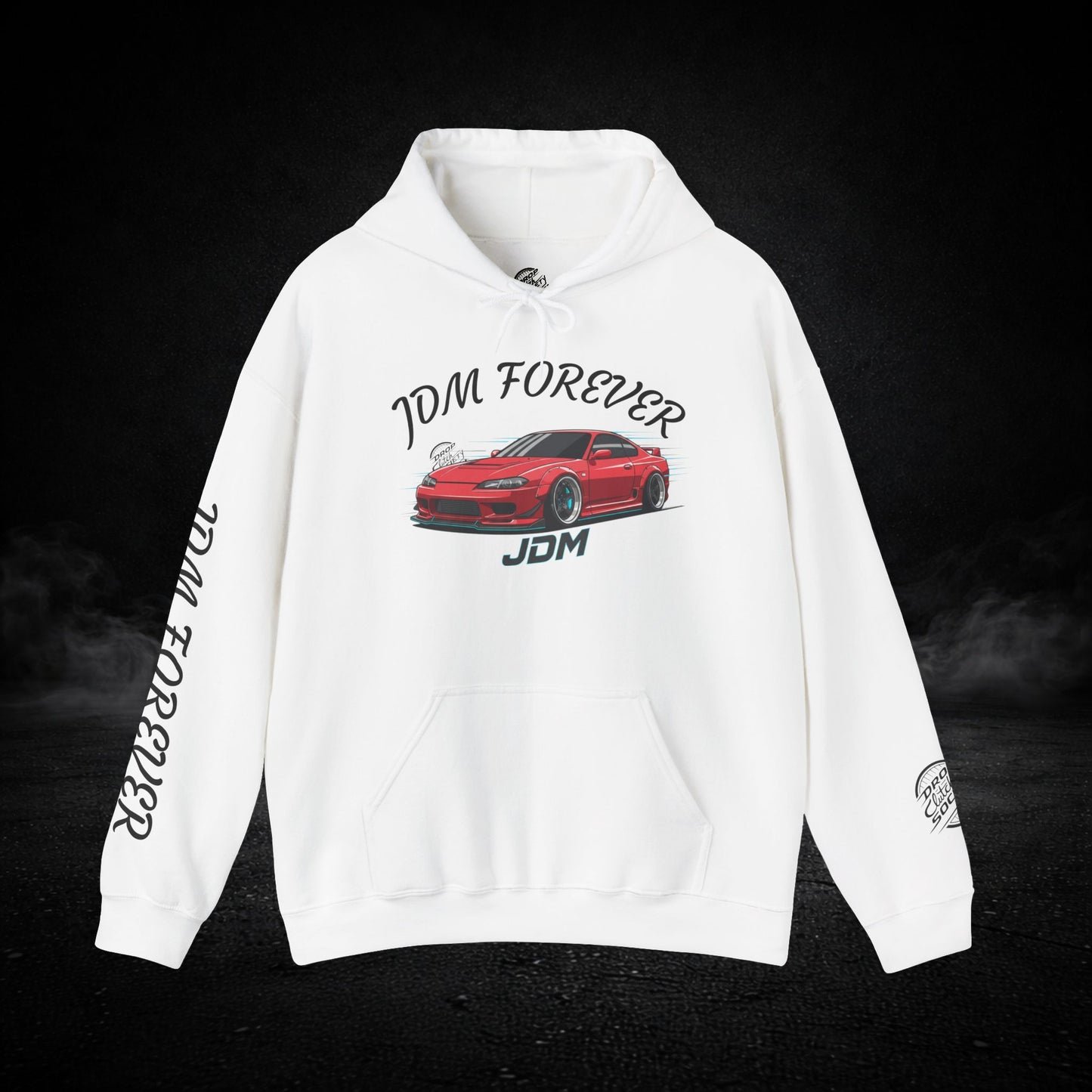 JDM Forever Hoodie — Red Sports Car Graphic Streetwear