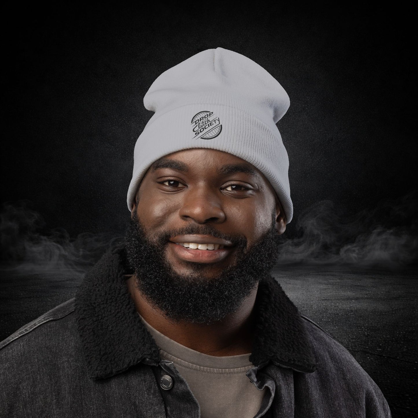 Drop Clutch Society Embroidered Knit Beanie