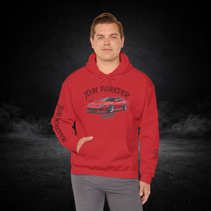 JDM Forever Hoodie — Red Sports Car Graphic Streetwear