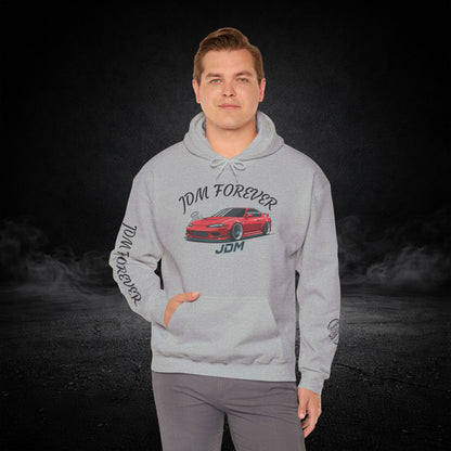 JDM Forever Hoodie — Red Sports Car Graphic Streetwear
