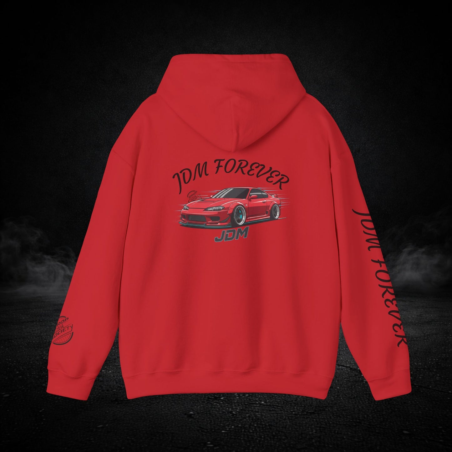 JDM Forever Hoodie — Red Sports Car Graphic Streetwear