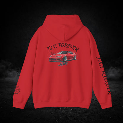 JDM Forever Hoodie — Red Sports Car Graphic Streetwear