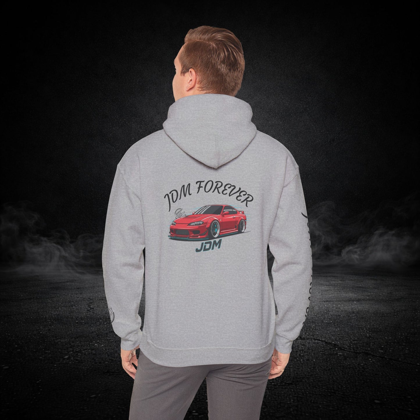 JDM Forever Hoodie — Red Sports Car Graphic Streetwear