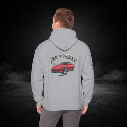 JDM Forever Hoodie — Red Sports Car Graphic Streetwear