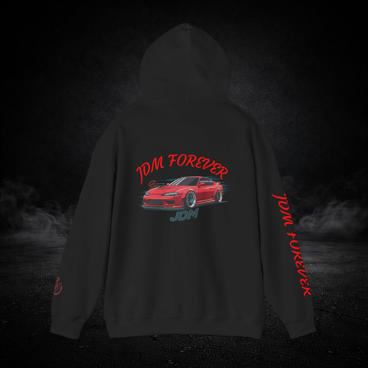 JDM Forever Hoodie — Red Sports Car Graphic Streetwear