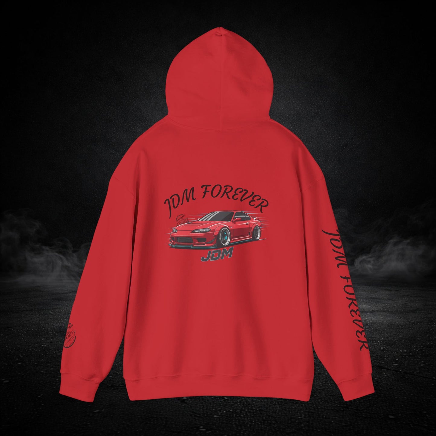 JDM Forever Hoodie — Red Sports Car Graphic Streetwear