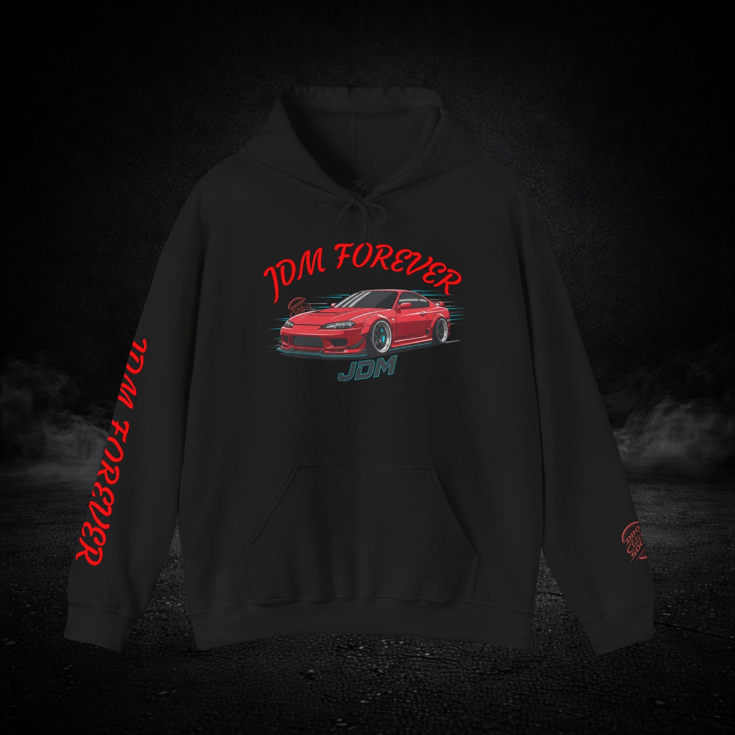 JDM Forever Hoodie — Red Sports Car Graphic Streetwear
