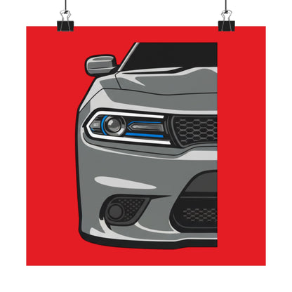 Muscle Car Front View Matte Poster — Automotive Wall Art for Garage & Man Cave