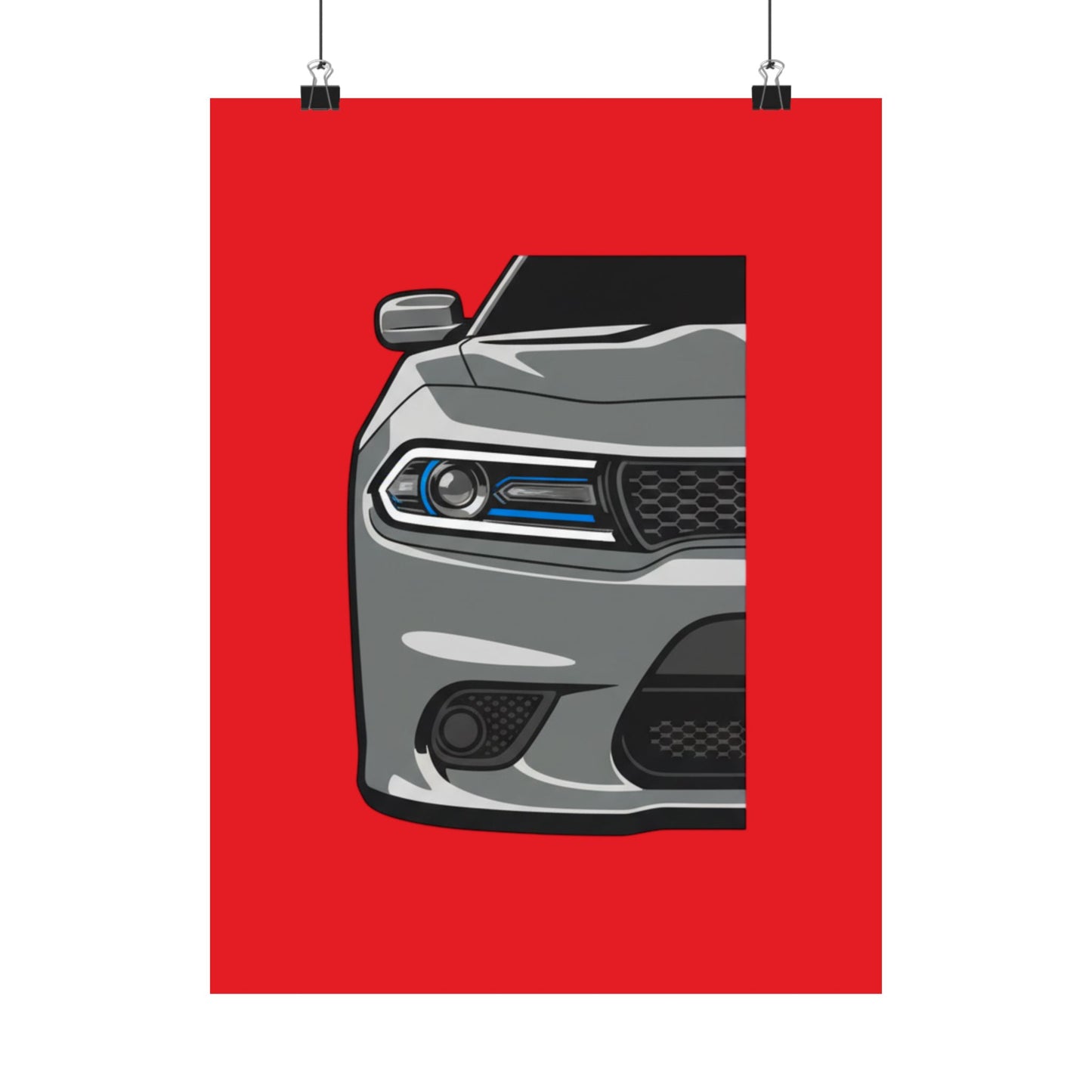 Muscle Car Front View Matte Poster — Automotive Wall Art for Garage & Man Cave