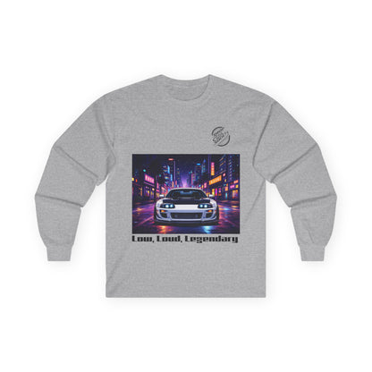 Retro Neon Skyline Car Long Sleeve Tee — "Cool, Cool Legendary" Streetwear