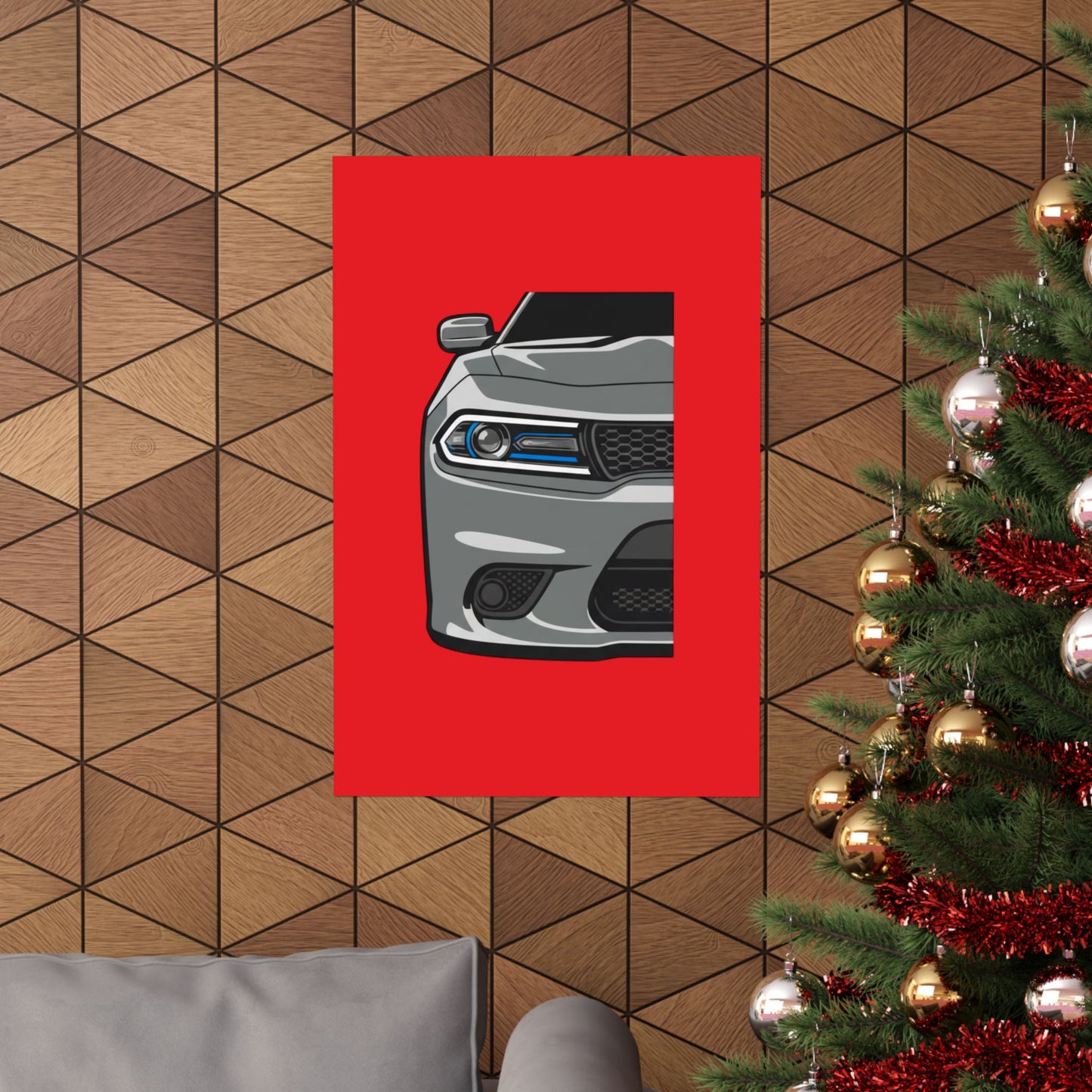 Muscle Car Front View Matte Poster — Automotive Wall Art for Garage & Man Cave