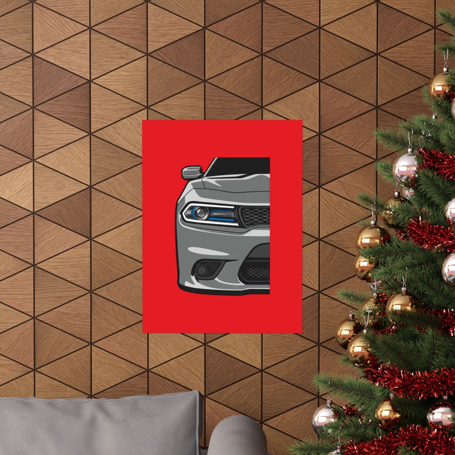 Muscle Car Front View Matte Poster — Automotive Wall Art for Garage & Man Cave