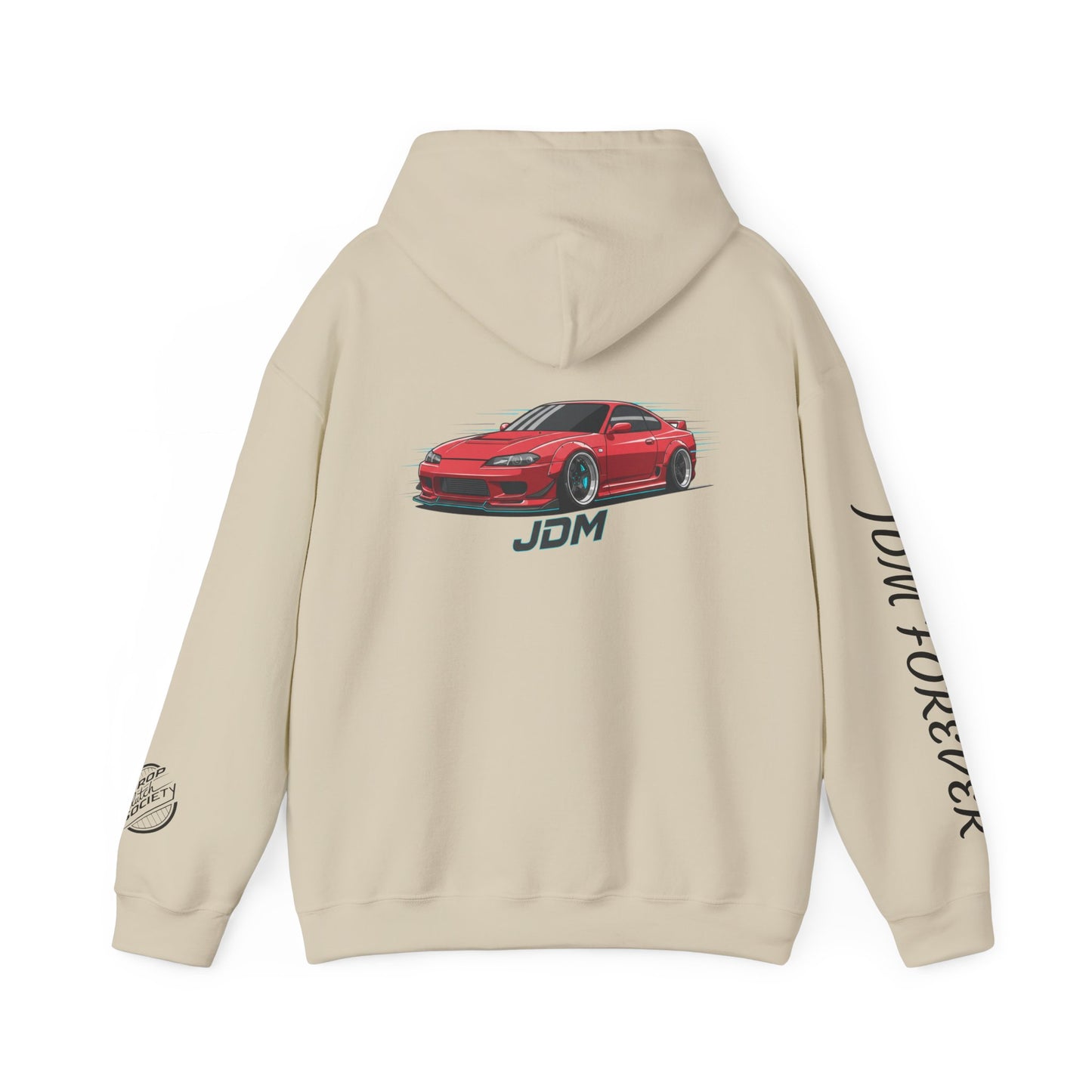JDM Forever Hoodie — Red Sports Car Graphic Streetwear