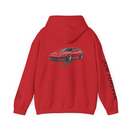 JDM Forever Hoodie — Red Sports Car Graphic Streetwear