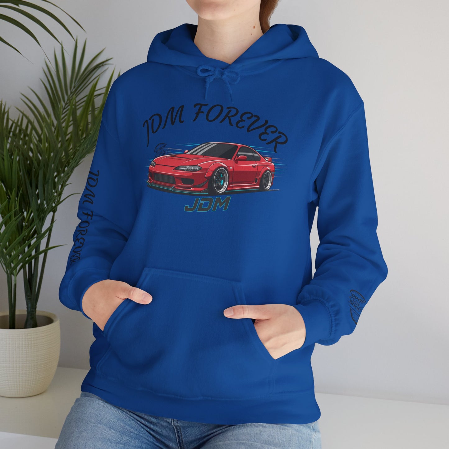 JDM Forever Hoodie — Red Sports Car Graphic Streetwear