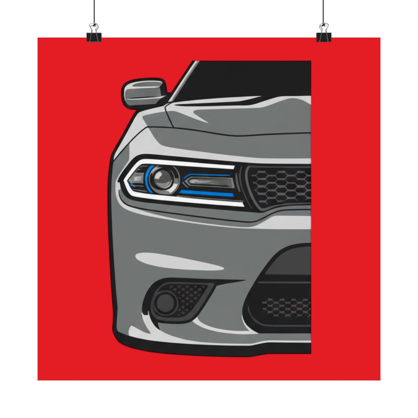 Muscle Car Front View Matte Poster — Automotive Wall Art for Garage & Man Cave