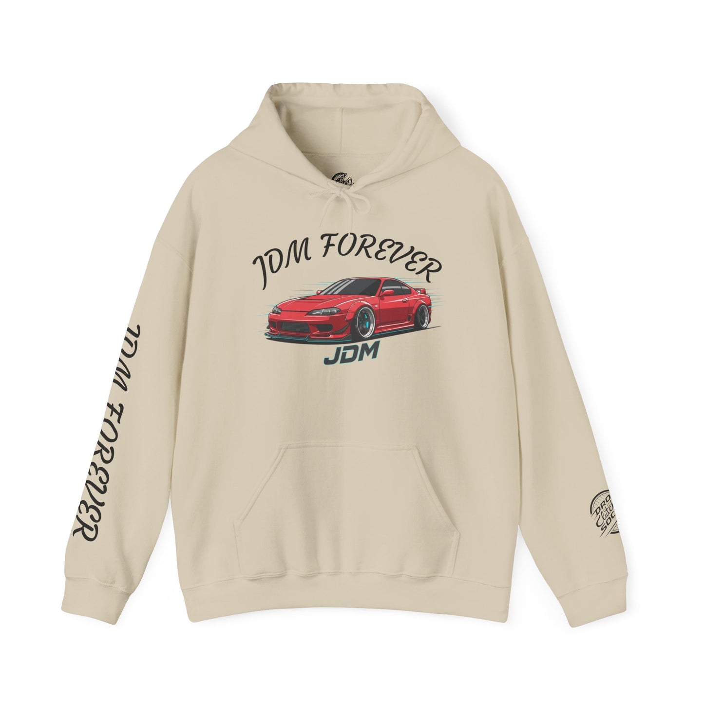 JDM Forever Hoodie — Red Sports Car Graphic Streetwear