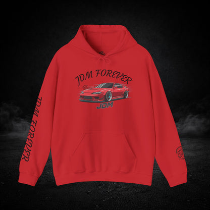 JDM Forever Hoodie — Red Sports Car Graphic Streetwear
