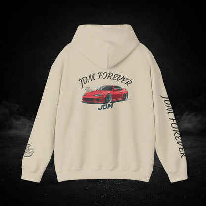 JDM Forever Hoodie — Red Sports Car Graphic Streetwear