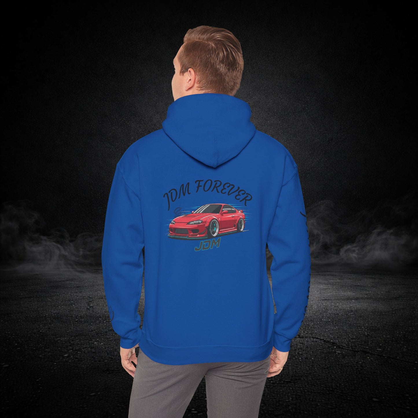 JDM Forever Hoodie — Red Sports Car Graphic Streetwear