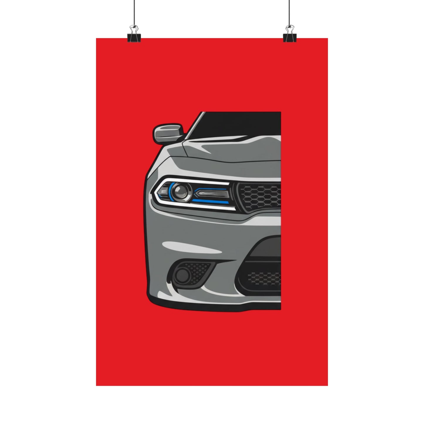 Muscle Car Front View Matte Poster — Automotive Wall Art for Garage & Man Cave